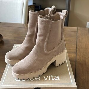 Dolce Vita Cream Heeled Boots for Women